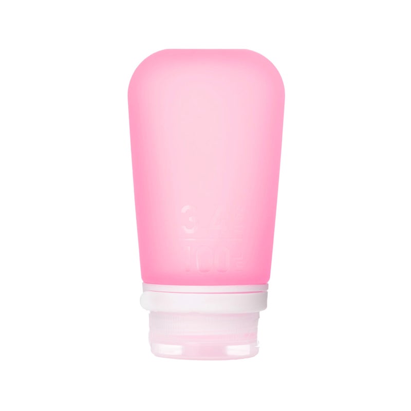 humangear GoToob+ (Large) | Refillable Silicone Travel Bottle | Locking Lid | Food-Safe Material | Pink, Large (3.4 fl.oz.; 100ml) - Image 1